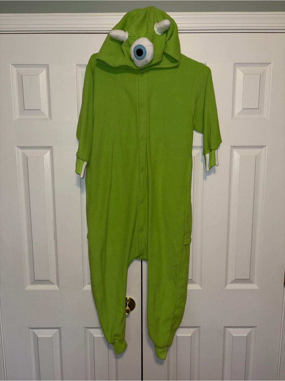 Beauty Shine Monster Hooded One Piece Costume Green Fleece Size 10 Years